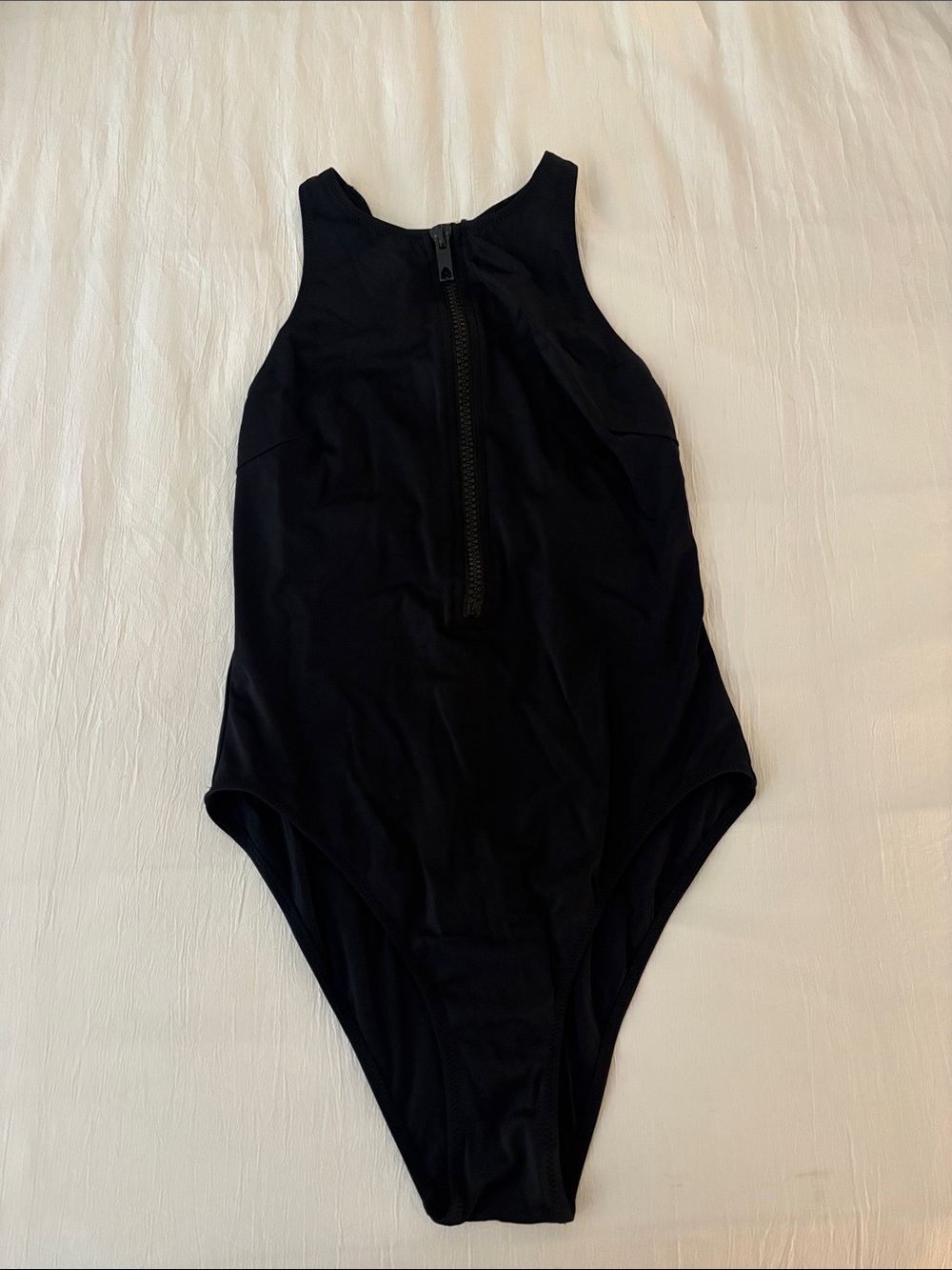 SOLID & STRIPED Black One-Piece Swimsuit with Front Zip